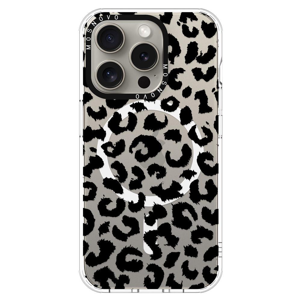 Black Leopard Phone Case - iPhone 15 Pro Case - MOSNOVO