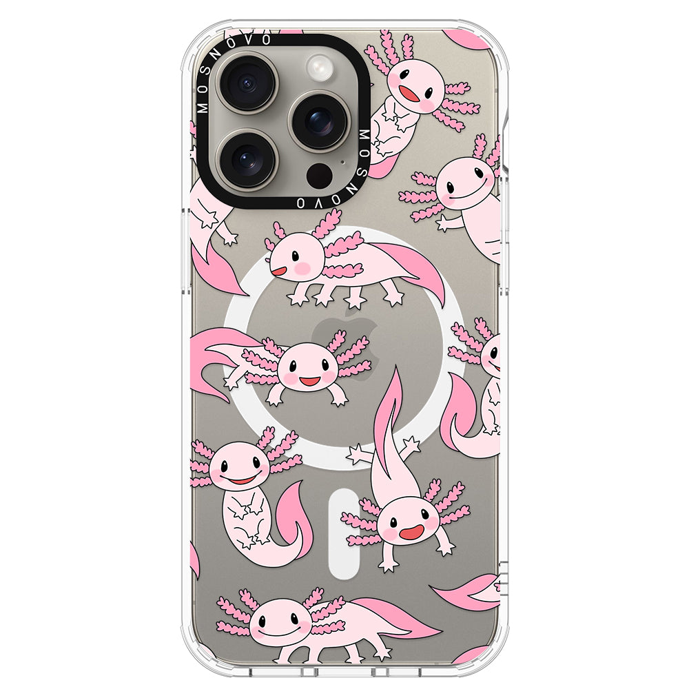 Pink Axolotl Phone Case - iPhone 15 Pro Max Case - MOSNOVO