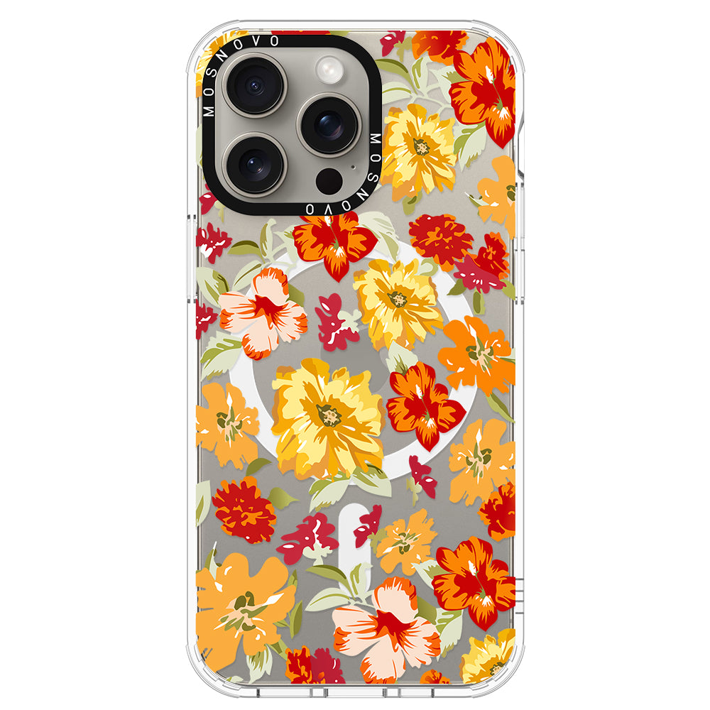 70s Boho Yellow Flower Phone Case - iPhone 15 Pro Max Case - MOSNOVO