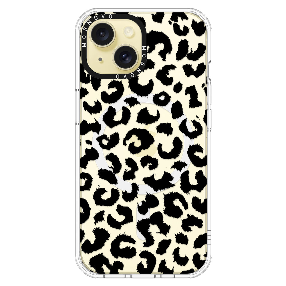 Black Leopard Phone Case - iPhone 15 Case - MOSNOVO