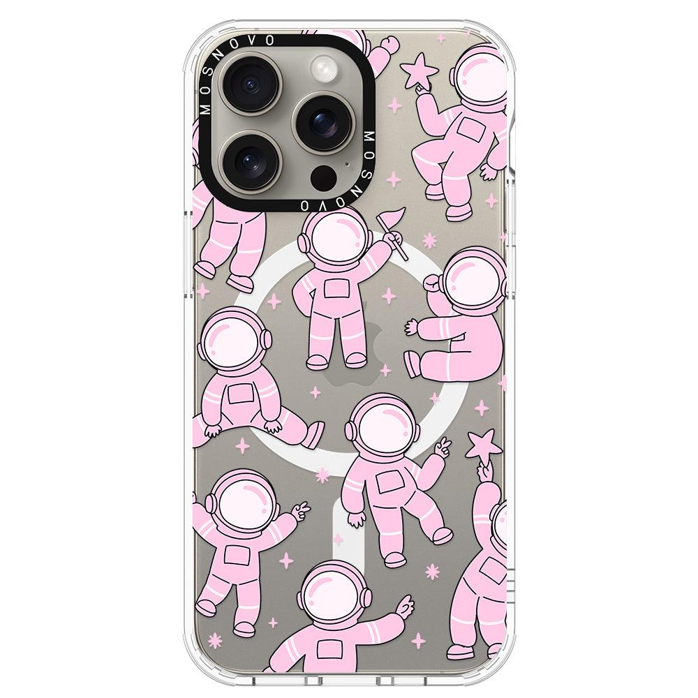 Pink Astronaut Phone Case - iPhone 15 Pro Max Case - MOSNOVO