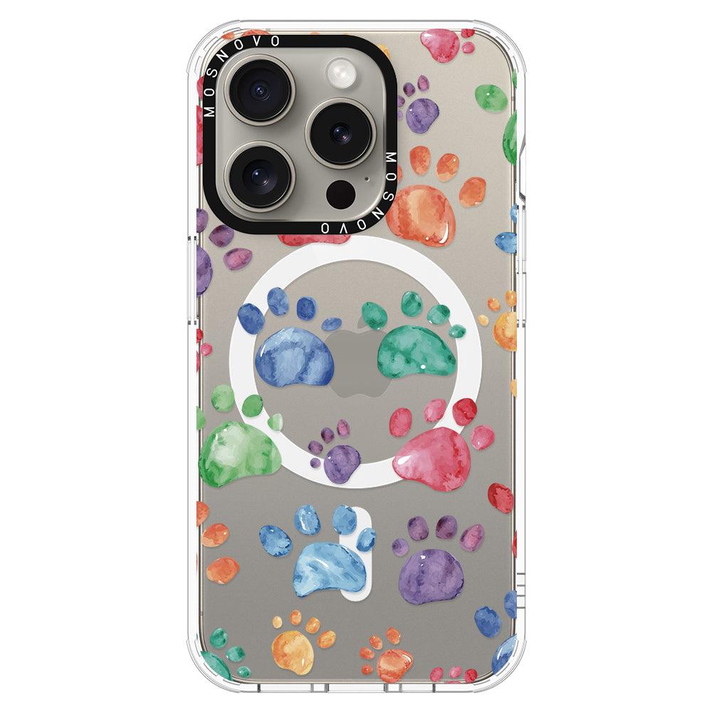 Colorful Paw Phone Case - iPhone 15 Pro Case - MOSNOVO