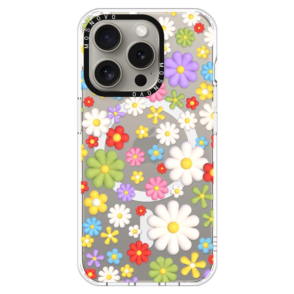 3D Flowers Phone Case - iPhone 15 Pro Case - MOSNOVO