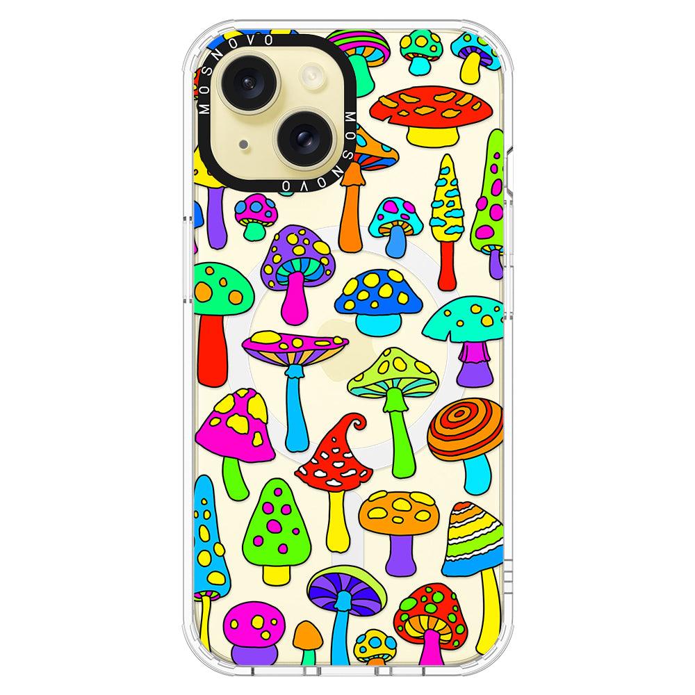 Trippy Wild Mushroom Phone Case - iPhone 15 Case Clear With Magsafe