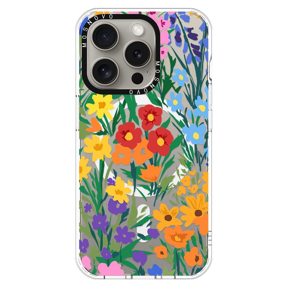 Spring Botanical Flower Floral Phone Case - iPhone 15 Pro Case - MOSNOVO