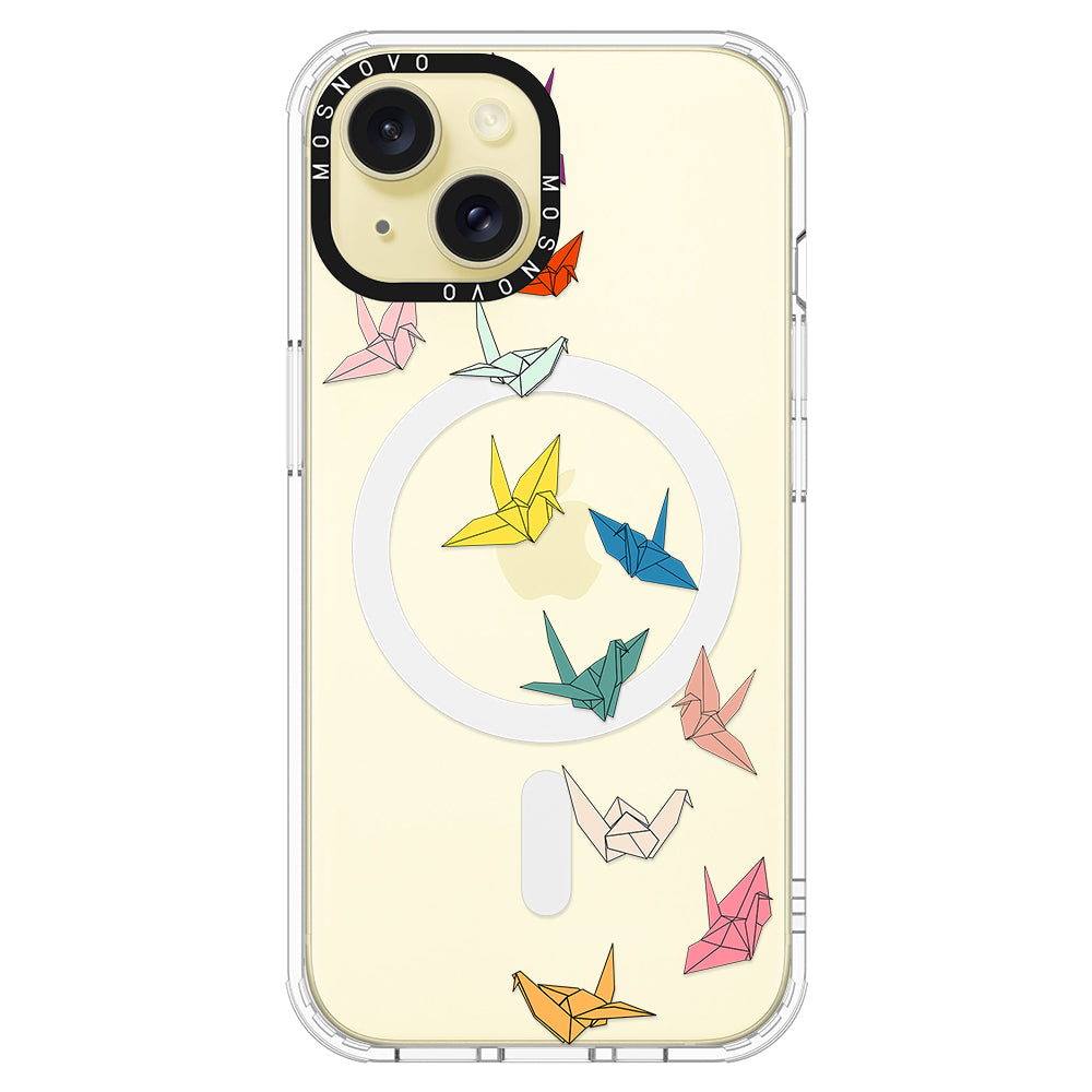 Paper Crane Phone Case - iPhone 15 Case Clear With Magsafe