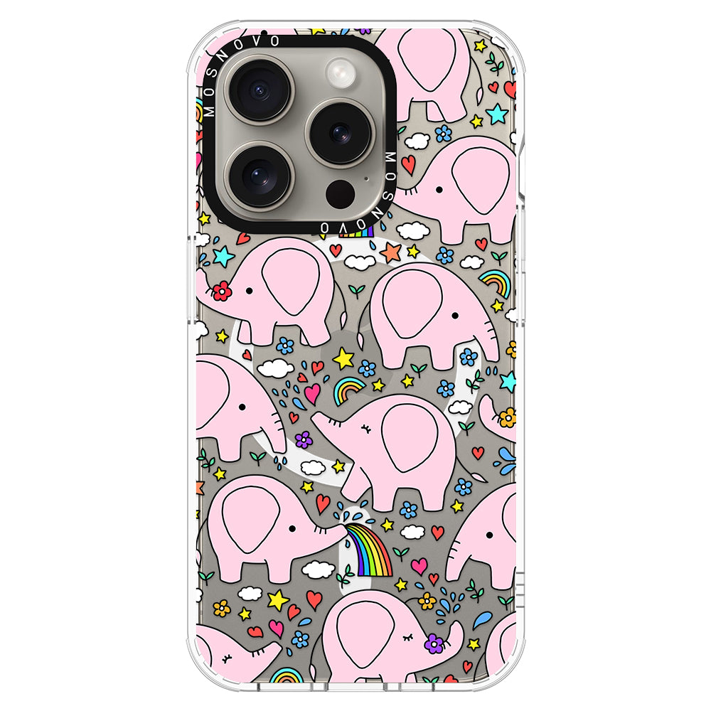 Pink Elephant Phone Case - iPhone 15 Pro Case - MOSNOVO