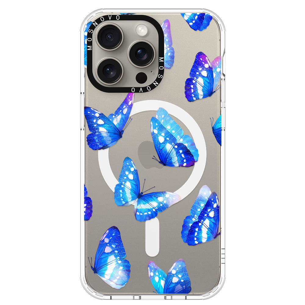 Stunning Blue Butterflies Phone Case - iPhone 15 Pro Max Case - MOSNOVO