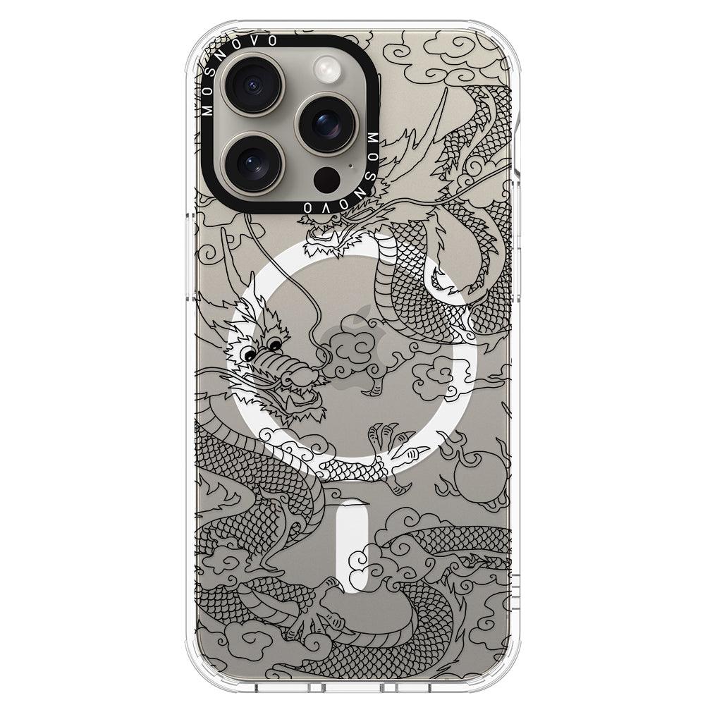 Black Dragon Phone Case - iPhone 15 Pro Max Case - MOSNOVO