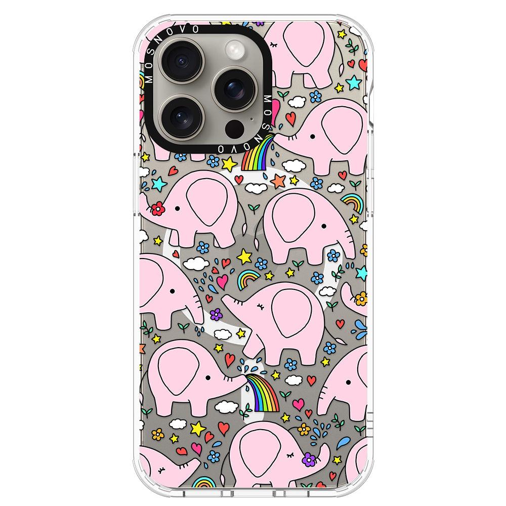 Pink Elephant Phone Case - iPhone 15 Pro Max Case - MOSNOVO