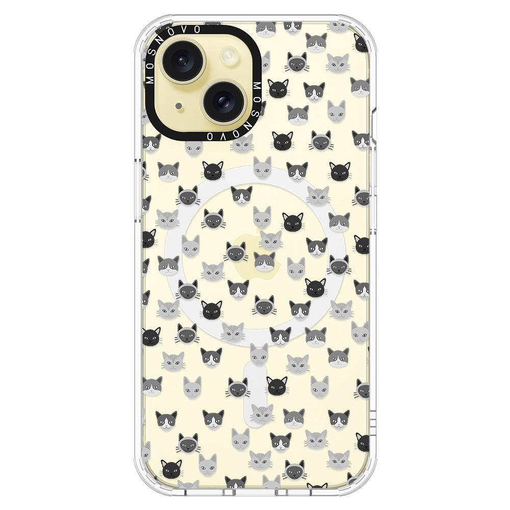 Cats Head Phone Case - iPhone 15 Case - MOSNOVO