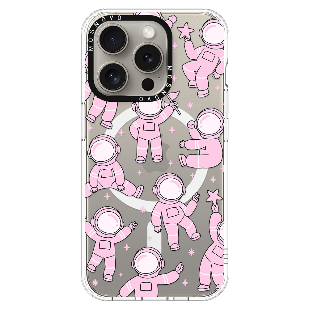 Pink Astronaut Phone Case - iPhone 15 Pro Case - MOSNOVO