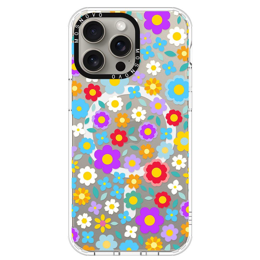 Retro Flower Phone Case - iPhone 15 Pro Max Case - MOSNOVO