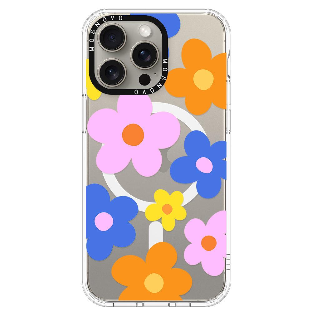 60's Groovy Flower Phone Case - iPhone 15 Pro Max Case - MOSNOVO