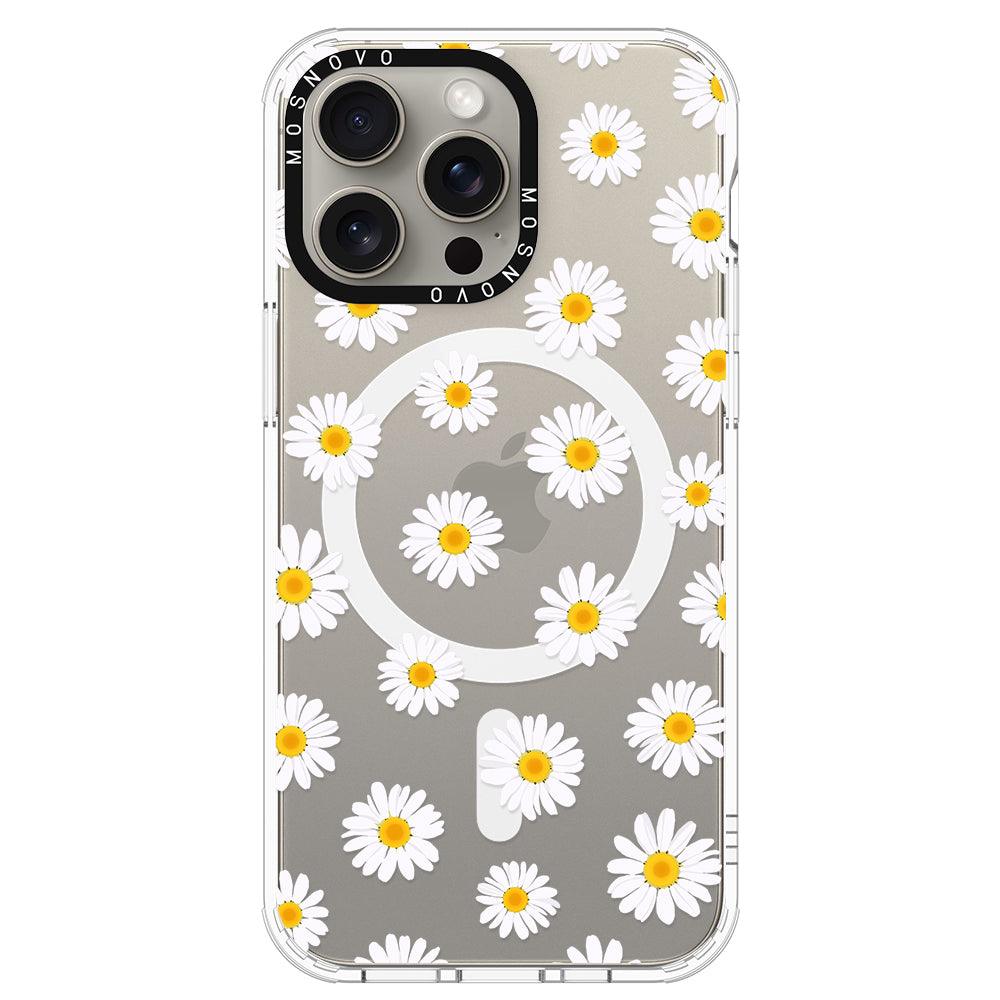 White Daisy Phone Case - iPhone 15 Pro Max Case - MOSNOVO