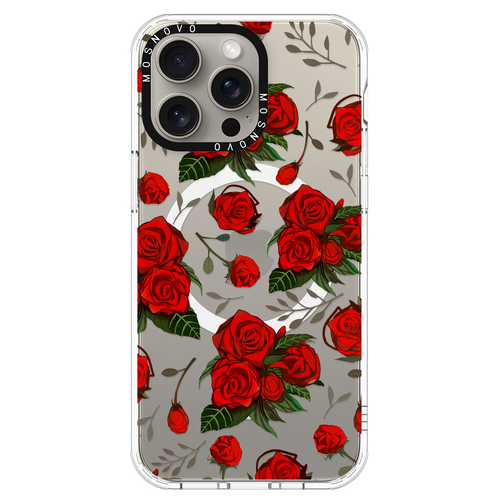 Simply Red Roses Phone Case - iPhone 15 Pro Max Case - MOSNOVO