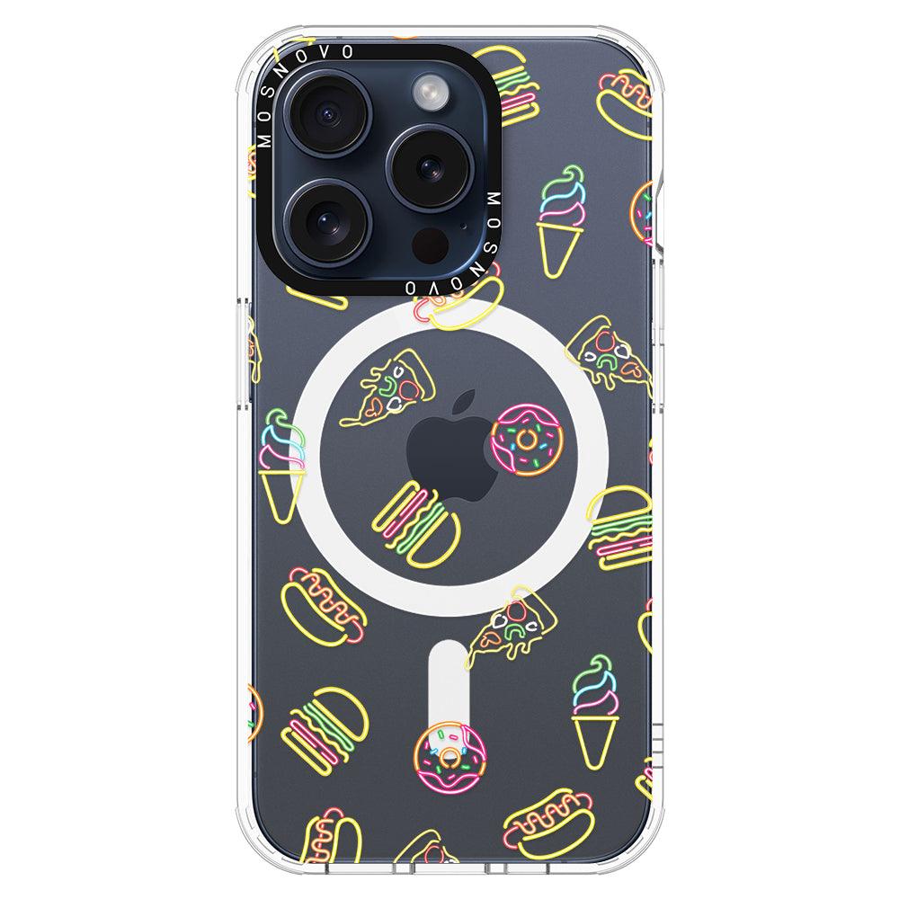 Neon Burgers Phone Case - iPhone 15 Pro Case - MOSNOVO