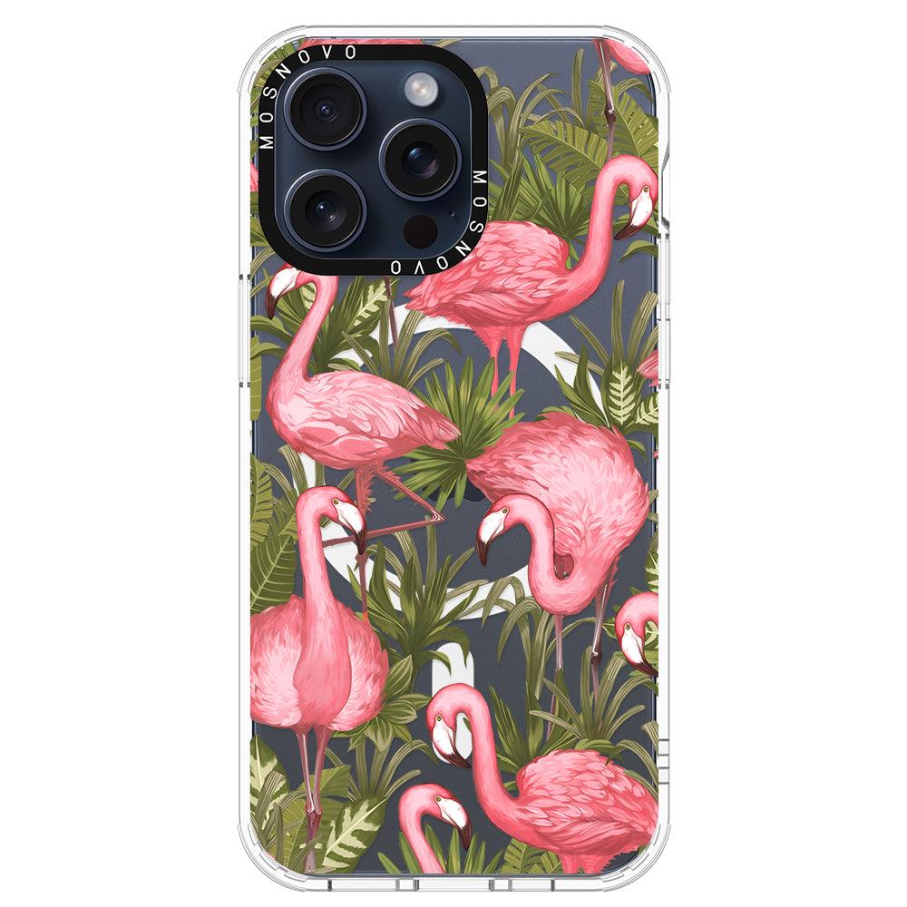 Jungle Flamingo Phone Case - iPhone 15 Pro Max Case - MOSNOVO