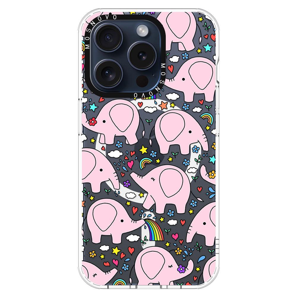 Pink Elephant Phone Case - iPhone 15 Pro Case - MOSNOVO