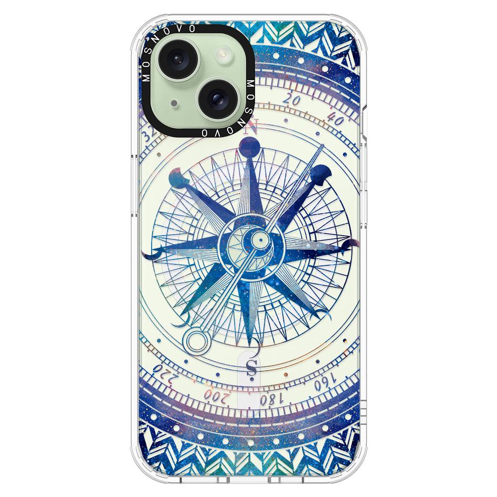 Galaxy Compass Phone Case - iPhone 15 Case Clear With Magsafe