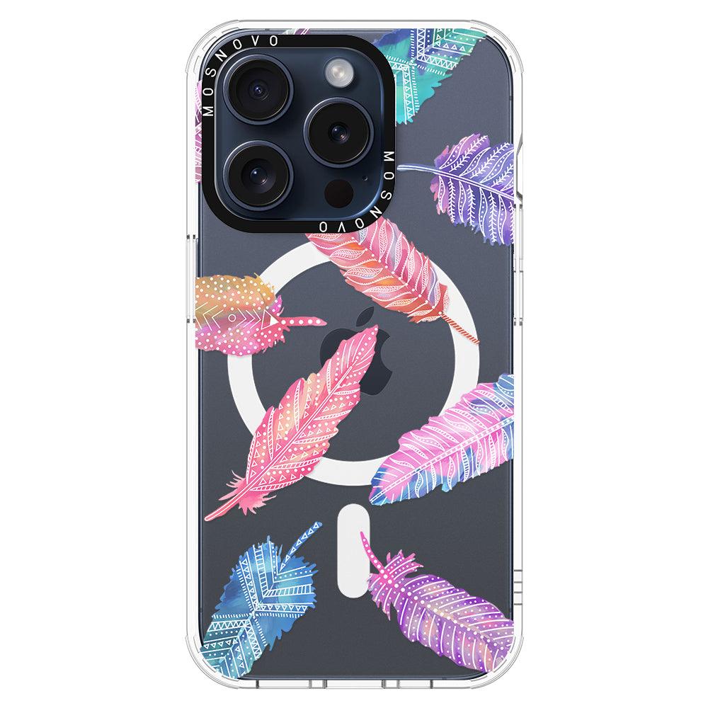 Tribal Feathers Phone Case - iPhone 15 Pro Case - MOSNOVO