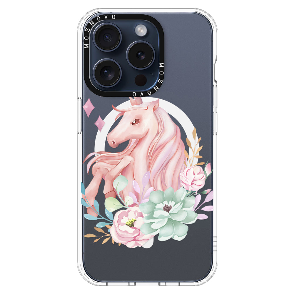 Elegant Flowers Unicorn Phone Case - iPhone 15 Pro Case - MOSNOVO