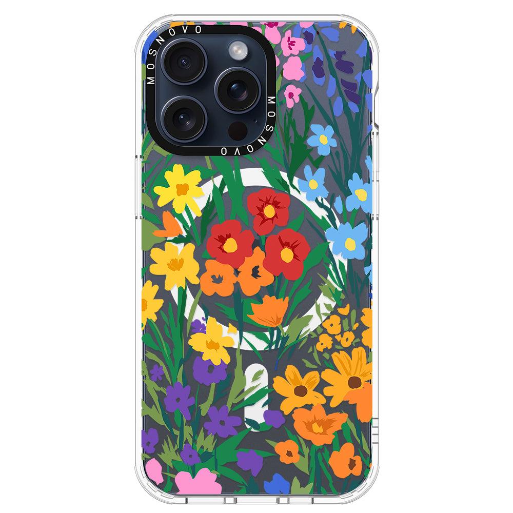 Spring Botanical Flower Floral Phone Case - iPhone 15 Pro Max Case - MOSNOVO