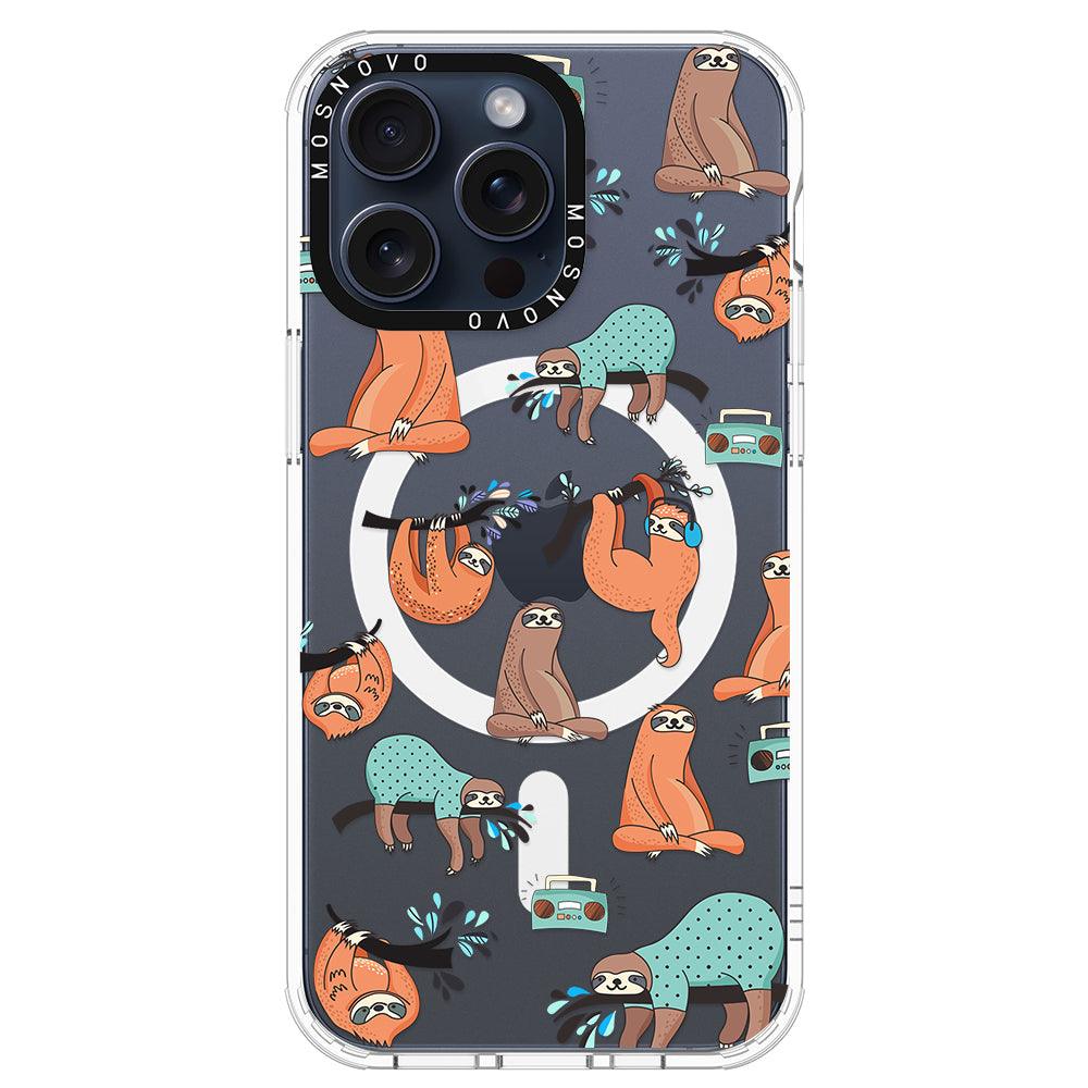 Musical Sloth Phone Case - iPhone 15 Pro Max Case - MOSNOVO