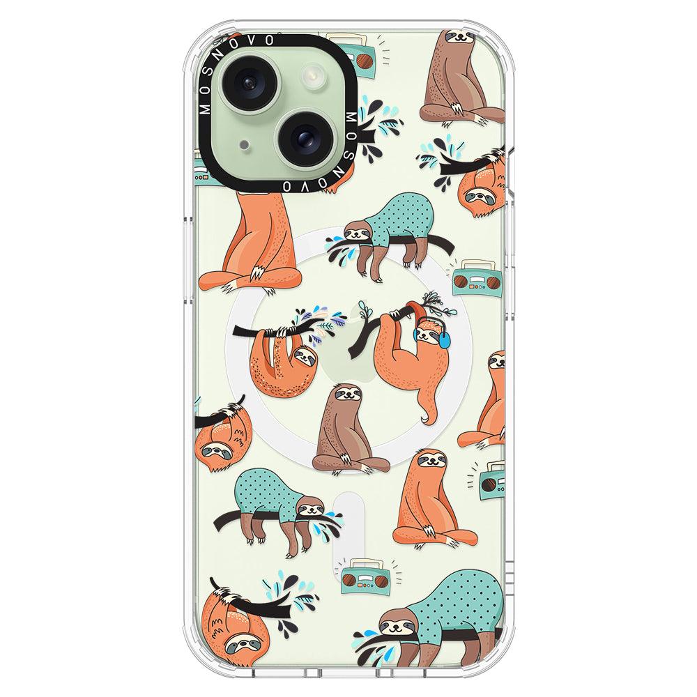 Musical Sloth Phone Case - iPhone 15 Plus Case - MOSNOVO