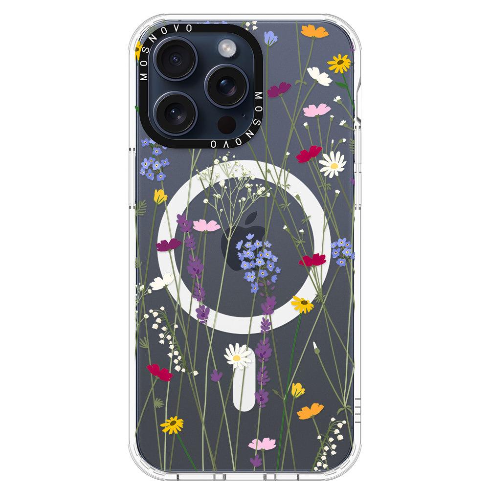 Floral Garden Lavender Daisy Flower Phone Case - iPhone 15 Pro Max Case - MOSNOVO