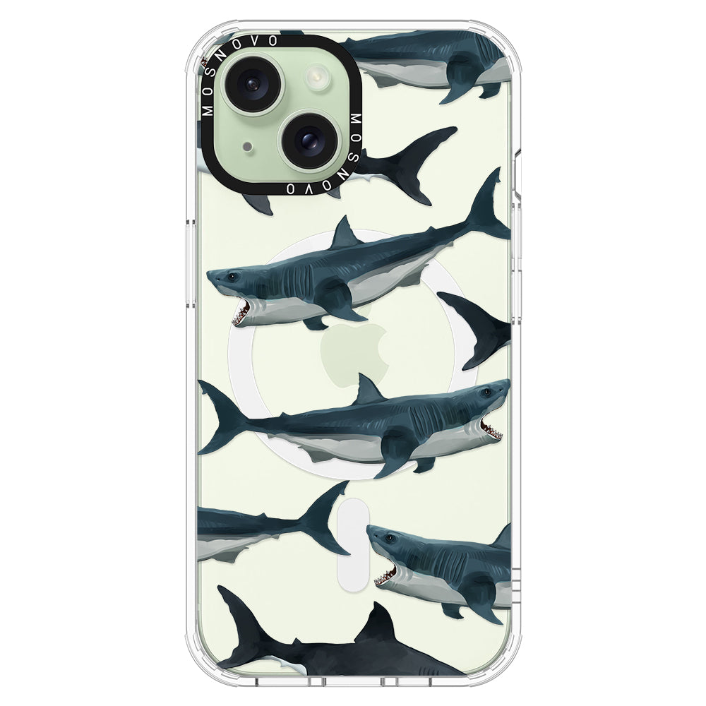 White Shark Phone Case - iPhone 15 Plus Case - MOSNOVO