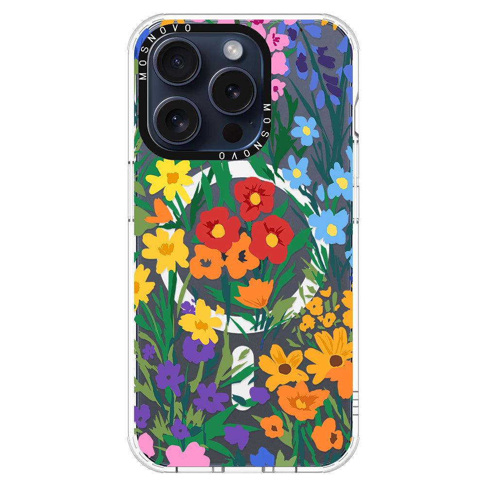 Spring Botanical Flower Floral Phone Case - iPhone 15 Pro Case - MOSNOVO