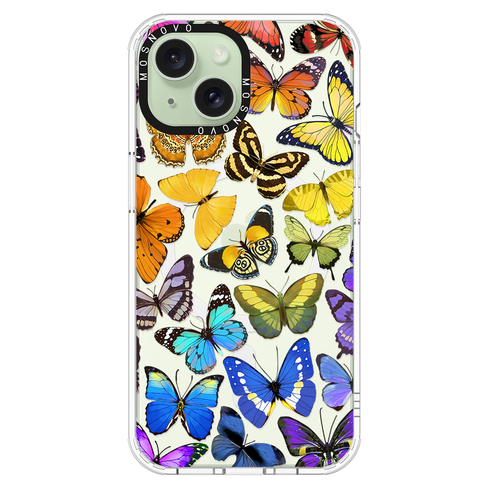 Rainbow Butterfly Phone Case - iPhone 15 Plus Case - MOSNOVO