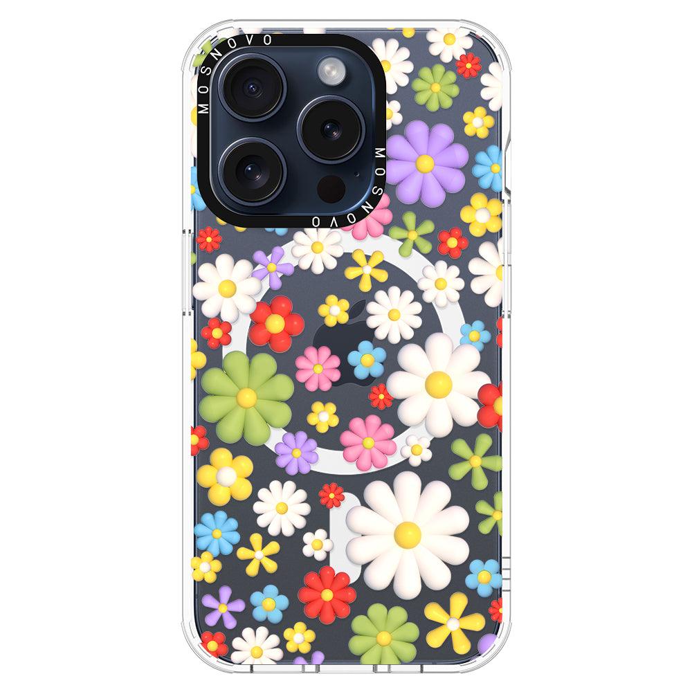 3D Flowers Phone Case - iPhone 15 Pro Case - MOSNOVO