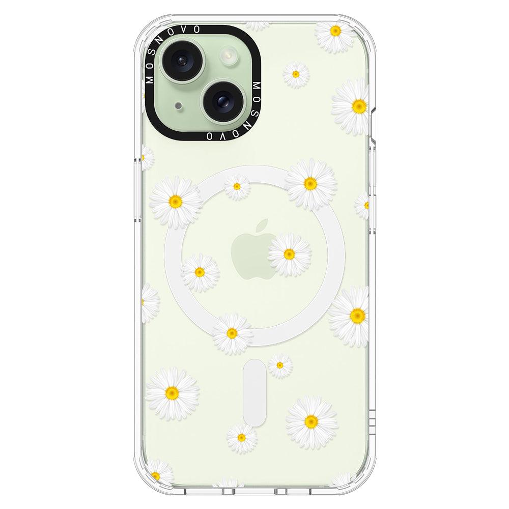 White Daisy Phone Case - iPhone 15 Case - MOSNOVO