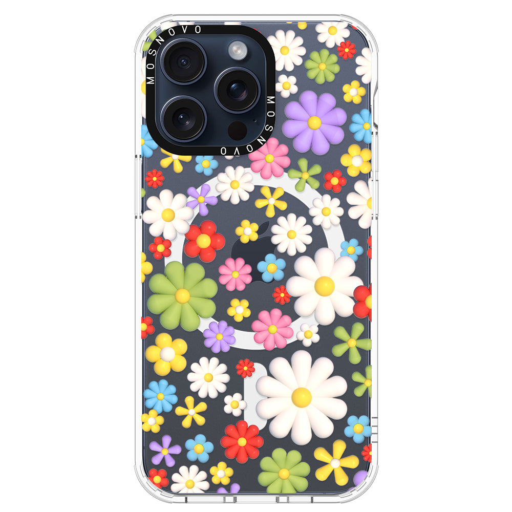 3D Flowers Phone Case - iPhone 15 Pro Max Case - MOSNOVO