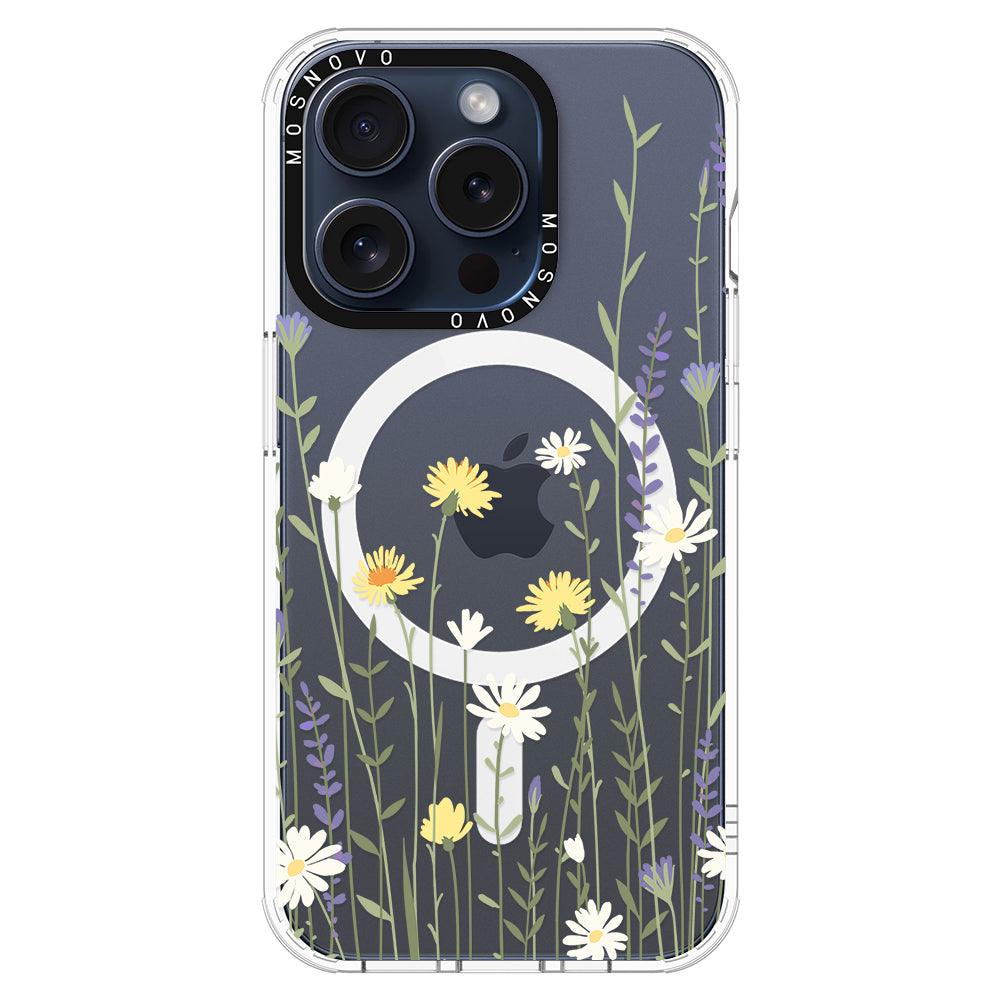 Wild Meadow Floral Phone Case - iPhone 15 Pro Case - MOSNOVO