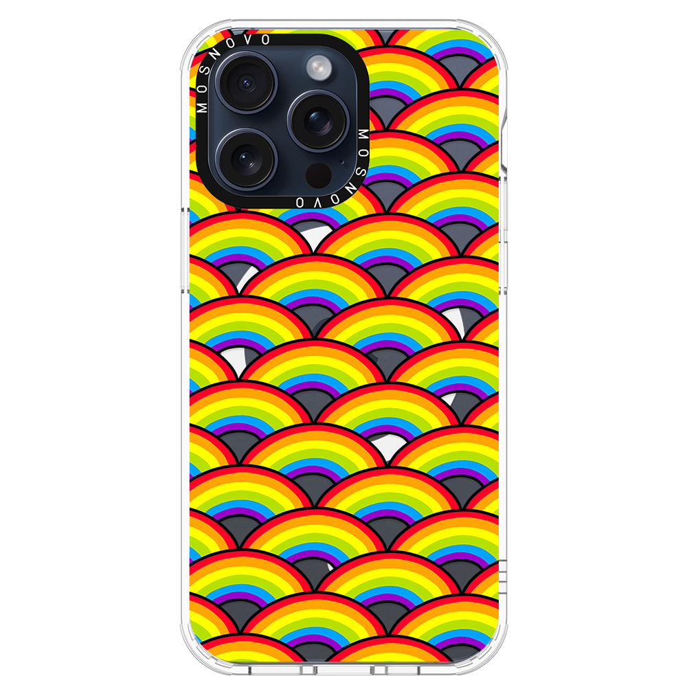 Rainbow Waves Phone Case - iPhone 15 Pro Max Case - MOSNOVO