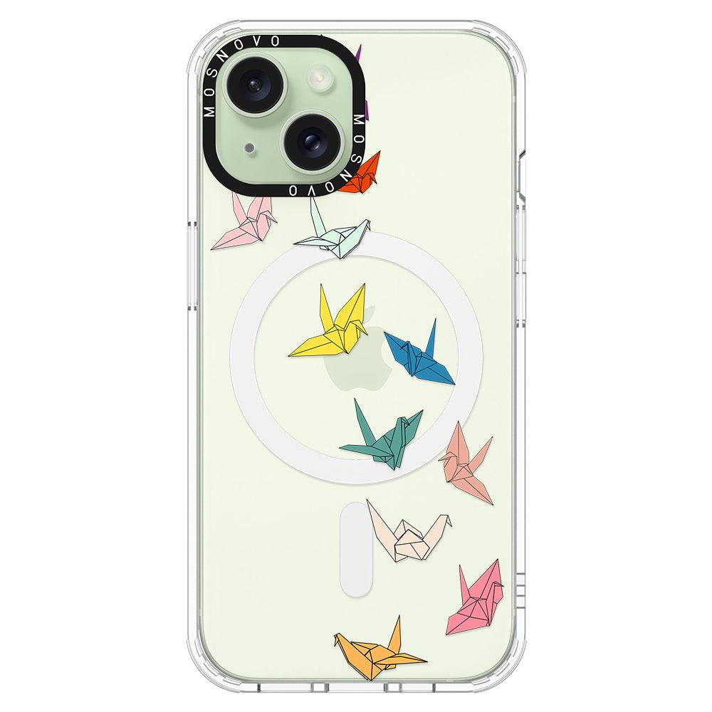 Paper Crane Phone Case - iPhone 15 Case Clear With Magsafe