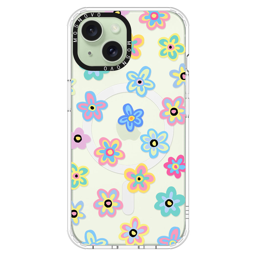 Groovy Flower Phone Case - iPhone 15 Plus Case - MOSNOVO