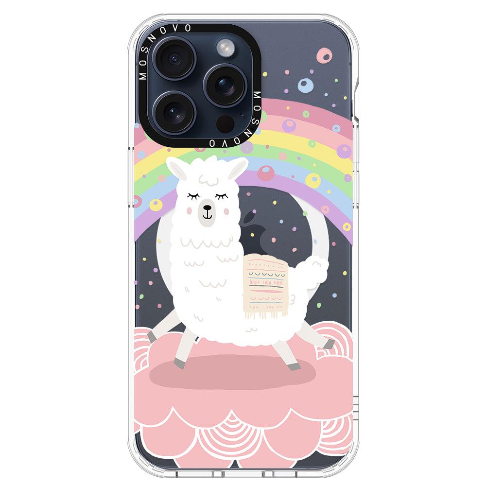 Rainbow Alpaca Phone Case - iPhone 15 Pro Max Case - MOSNOVO