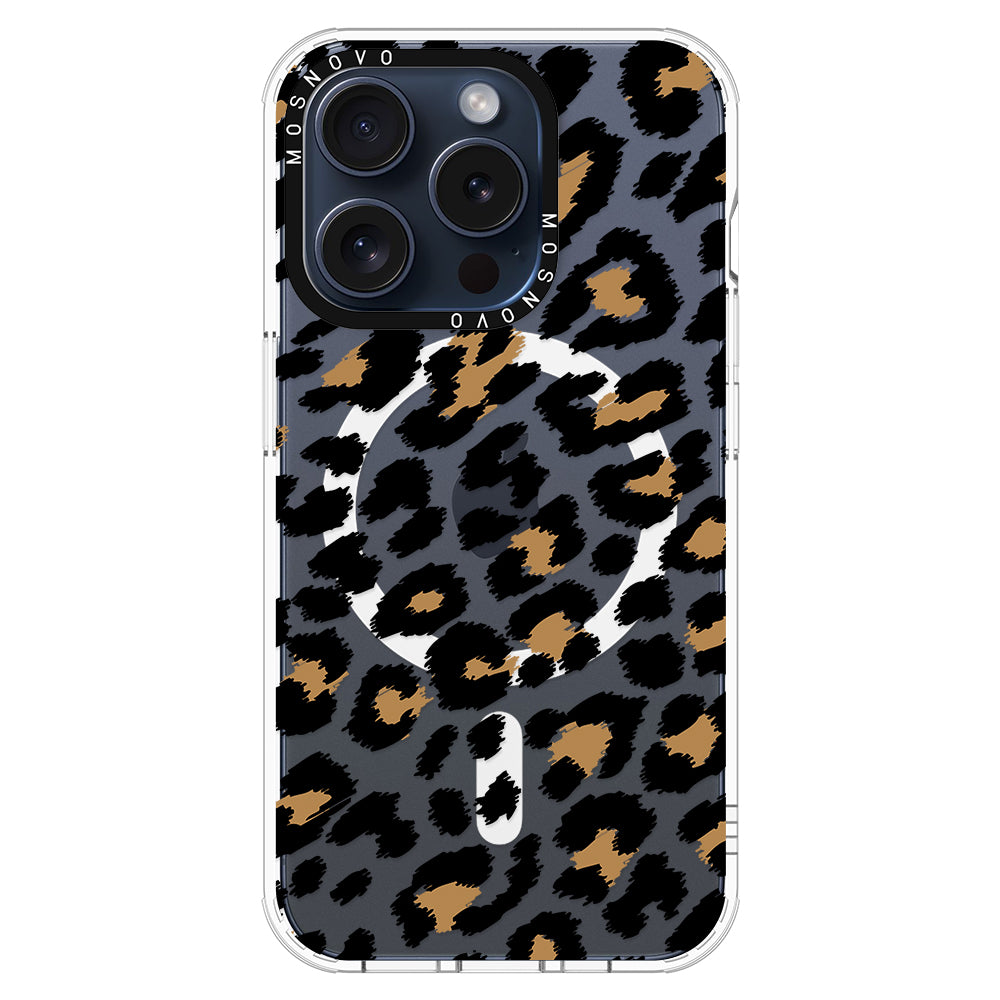 Leopard Print Phone Case - iPhone 15 Pro Case - MOSNOVO