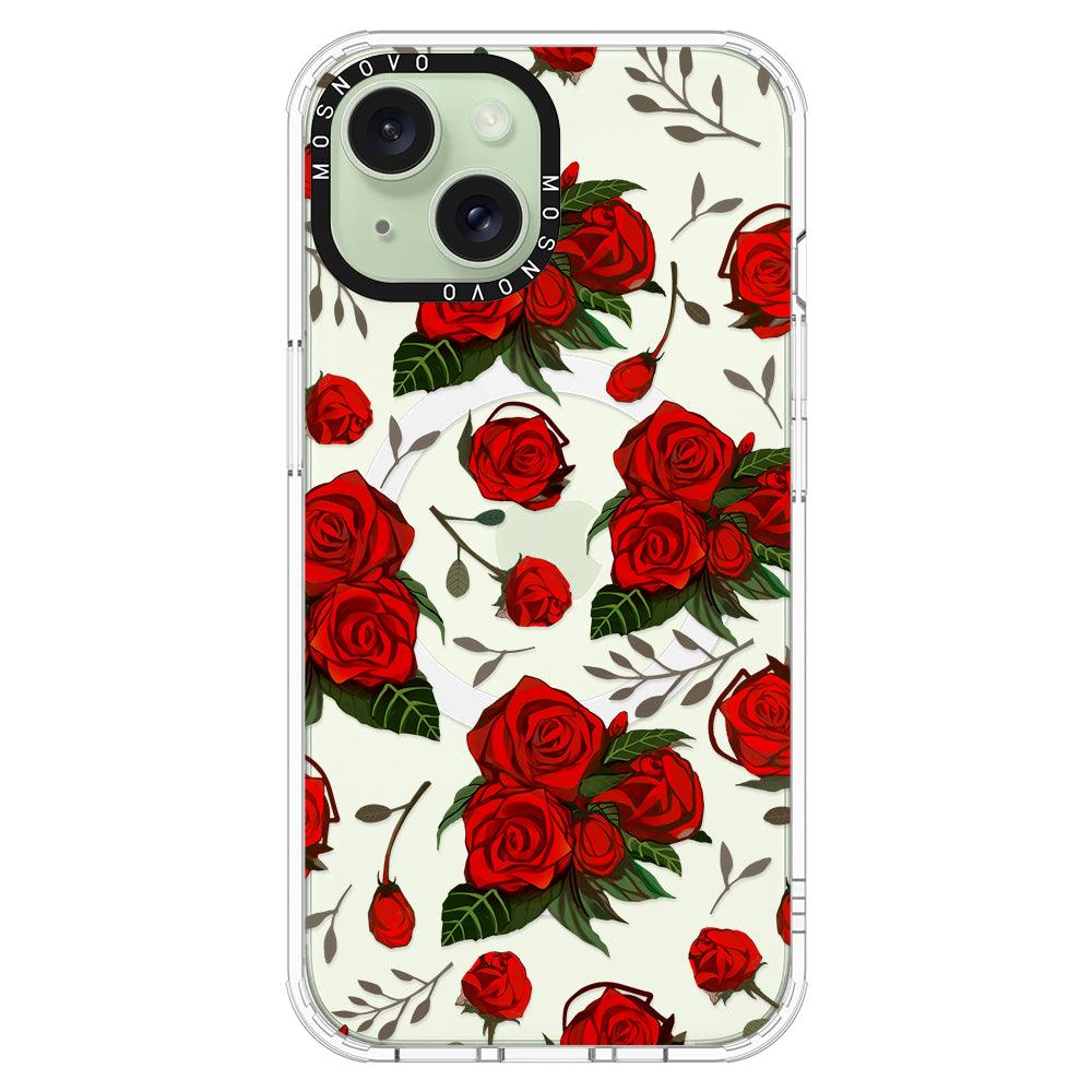 Simply Red Roses Phone Case - iPhone 15 Plus Case - MOSNOVO