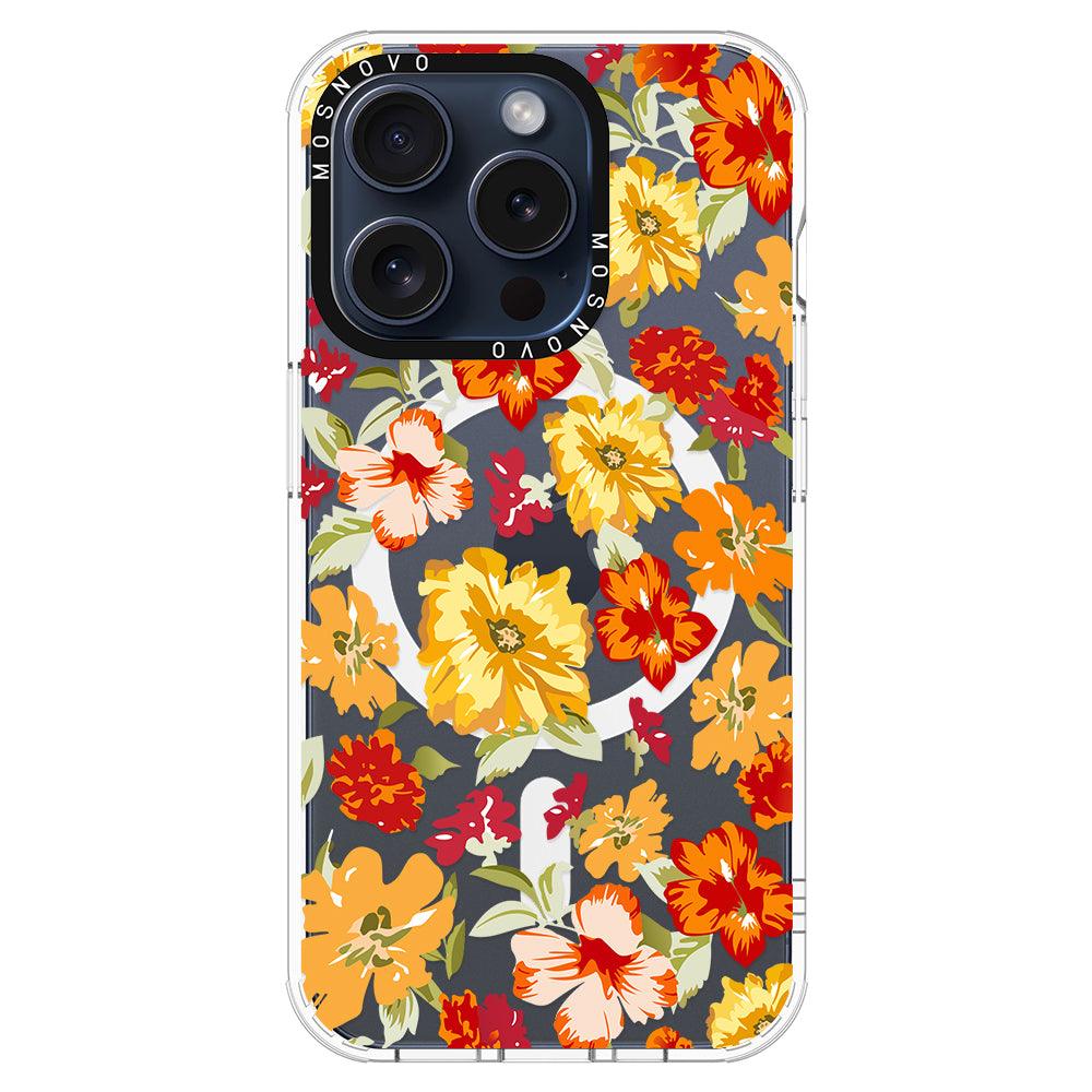 70s Boho Yellow Flower Phone Case - iPhone 15 Pro Case - MOSNOVO