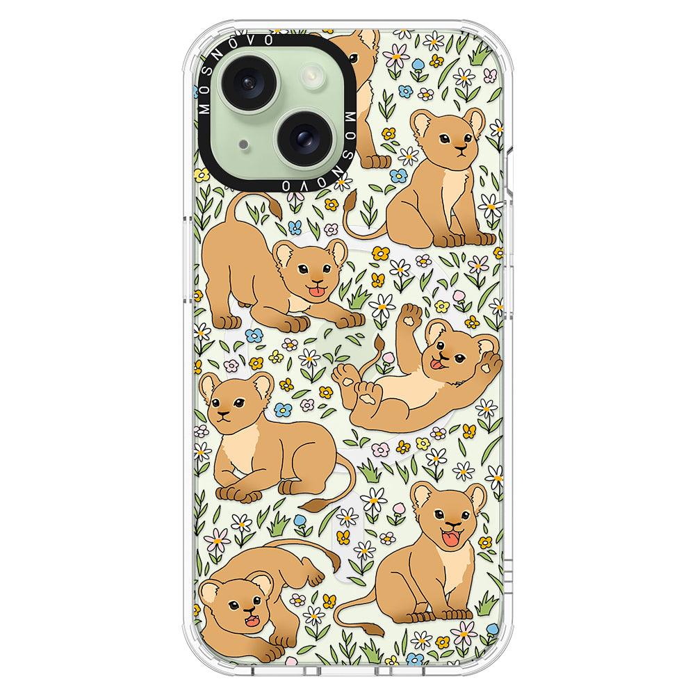 Cute Lions Phone Case - iPhone 15 Case Clear With Magsafe