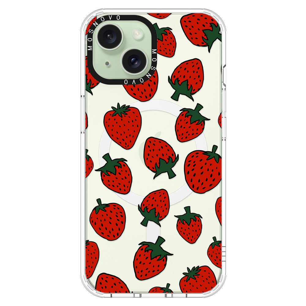 Red Strawberry Phone Case - iPhone 15 Case - MOSNOVO