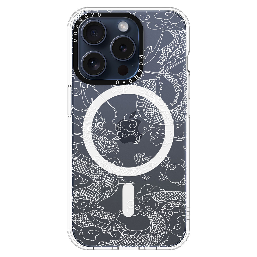 White Dragon Phone Case - iPhone 15 Pro Case - MOSNOVO