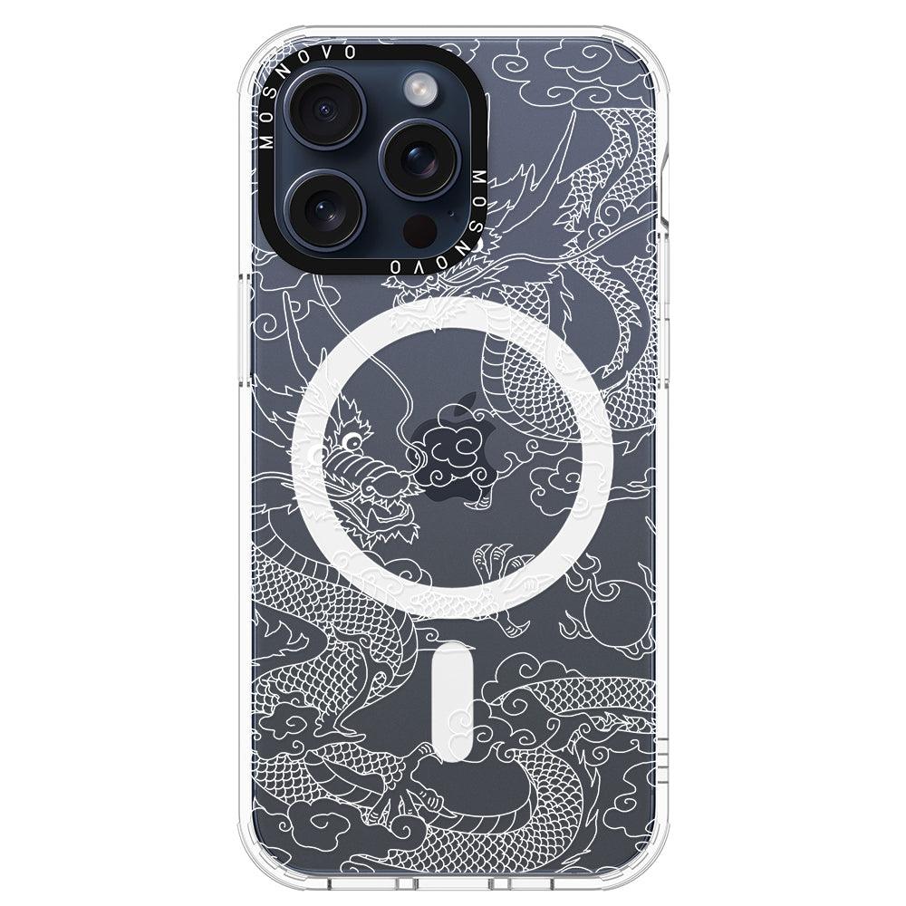 White Dragon Phone Case - iPhone 15 Pro Max Case - MOSNOVO