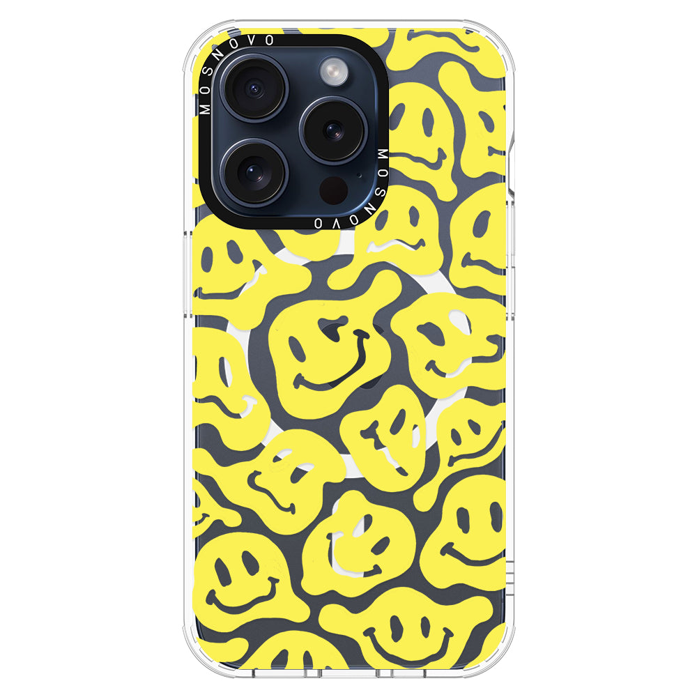 Melted Yellow Smiles Face Phone Case - iPhone 15 Pro Case - MOSNOVO