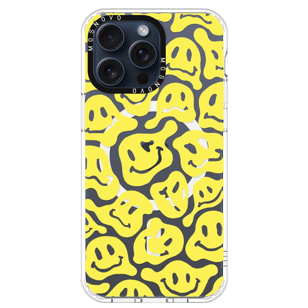 Melted Yellow Smiles Face Phone Case - iPhone 15 Pro Max Case - MOSNOVO